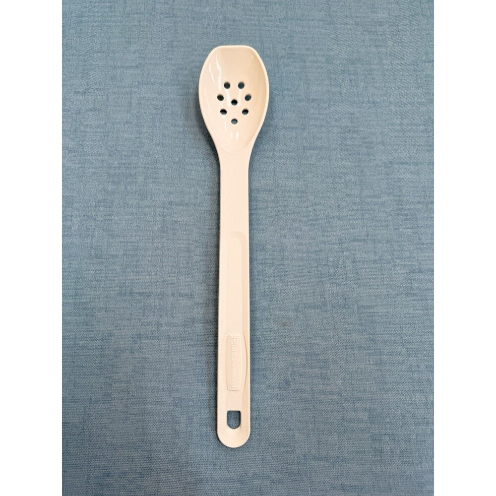 Rubbermaid USA Vintage Ivory Heavy Duty Nylon #1974 Slotted Spoon 12.5"